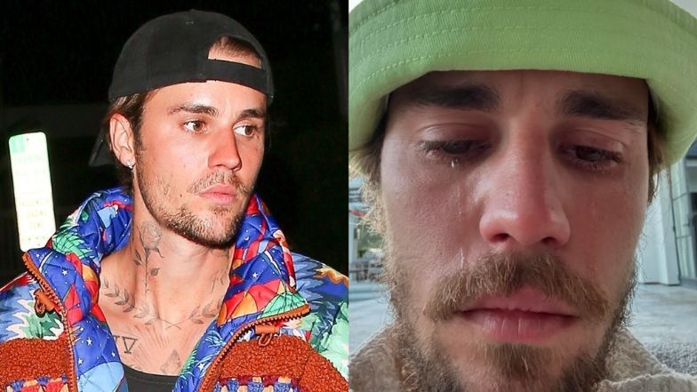 Zalany łzami Justin Bieber 