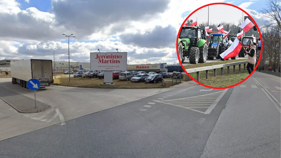 Rolnicy chcą zablokować drogę prowadzącą do centrum dystrybucyjnego Biedronki