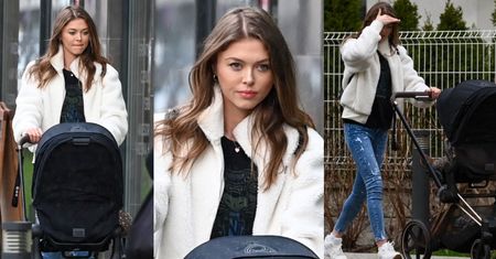 Joanna Opozda w sportowej stylówce spaceruje z synem i UCIEKA przed deszczem (ZDJĘCIA)