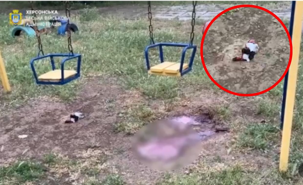 Atak na plac zabaw w Chersoniu. Nie żyje mężczyzna, ranne dzieci