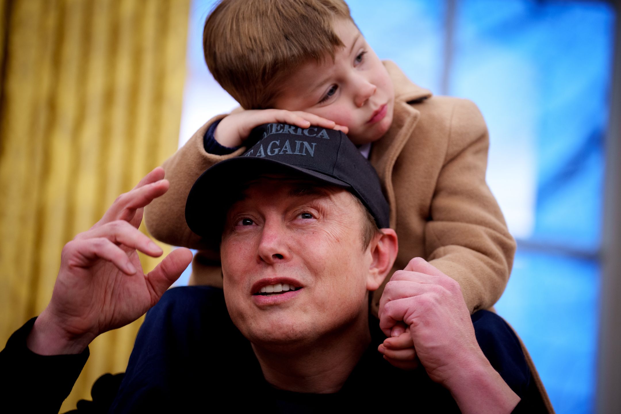 Elon Musk przyprowadził syna na konferencję w Gabinecie Owalnym