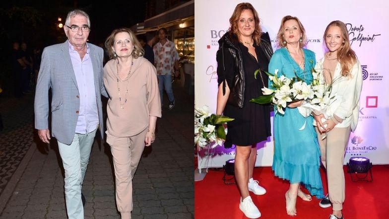 Grażyna Szapołowska z partnerem, córką i wnuczką