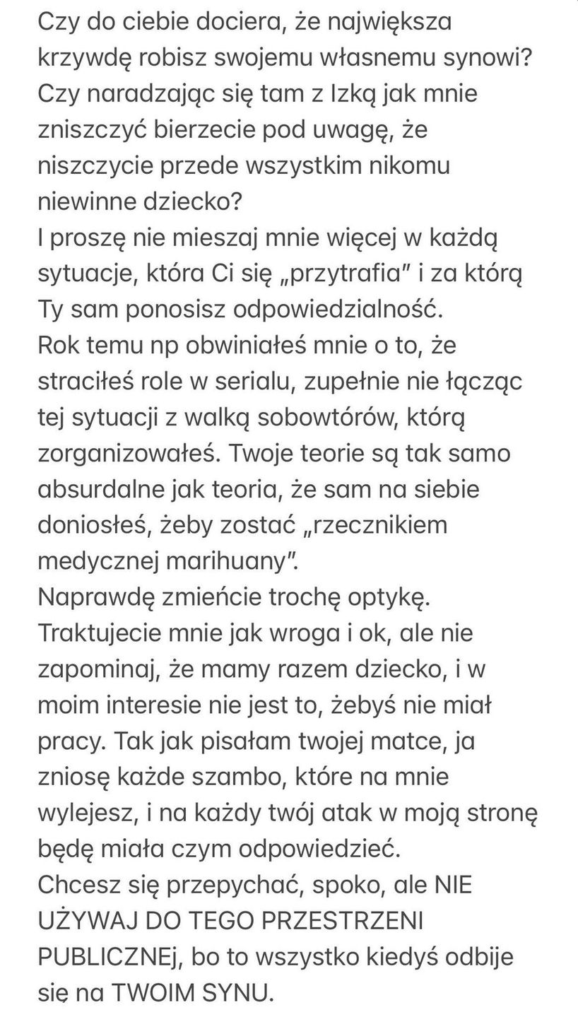 Joanna Opozda w nocnych wiadomościach do Antka