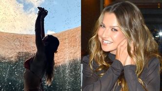Skąpana w strugach wodospadu Anna Lewandowska wygina się do zdjęcia. "Rusz ciałem, NAKARM SWOJĄ DUSZĘ"