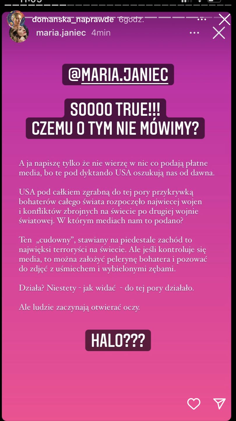 Aleksandra Domańska uderza w Amerykanów