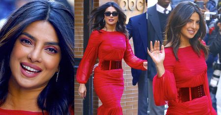 Priyanka Chopra olśniewa w czerwonej sukience od Toma Forda