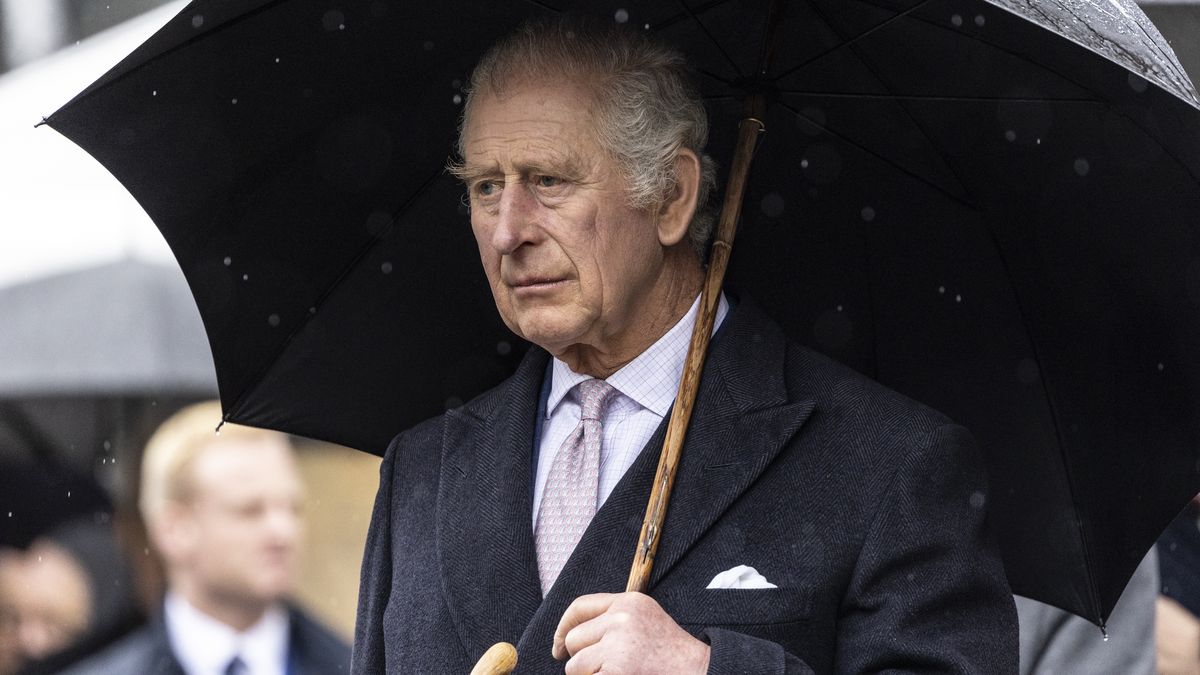 HAMBURG, GERMANY - MARCH 31: King Charles III visits St. Nikolai Memorial Church on March 31, 2023 in Hamburg, Germany. The King and The Queen Consort's first state visit to Germany will take place in Berlin, Brandenburg and Hamburg from Sunday 29th March to Friday 31st March 2023. The King and Queen Consort's state visit to France, which was scheduled for March 26th - 29th, has been postponed due to ongoing mass strikes and protests. (Photo by Maja Hitij/Getty Images)