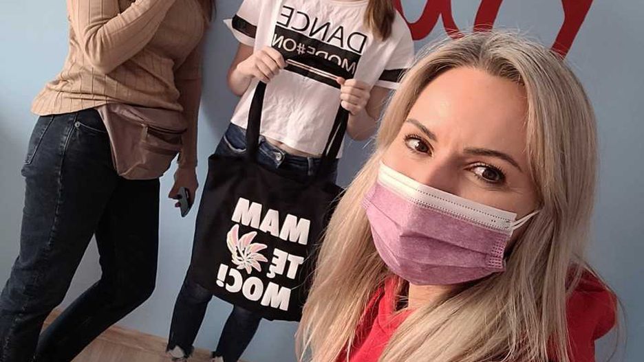 Kasia z podopiecznymi