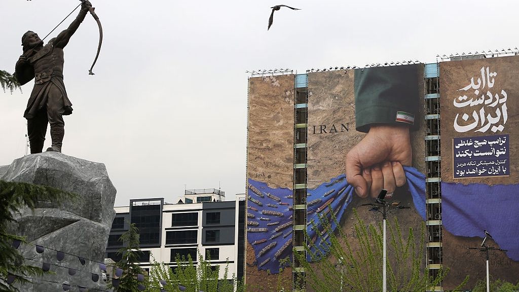Banner about Strait of Hormuz hung in Tehran
TEHRAN, IRAN - APRIL 12: A view shows a large billboard displayed at Vanak Square in Tehran, Iran, on April 12, 2026. Iranian media reports claim that excessive US demands prevented a framework and agreement in Tehran-Washington talks held in Islamabad. The billboard features messages stating that the Strait of Hormuz will remain under Iranâs control and that Donald Trump failed to achieve results, emphasizing that the straitâs permanent control will stay with Iran. (Photo by Fatemeh Bahrami/Anadolu via Getty Images)
Anadolu
april 2026, political messaging, tehran washington talks, vanak square, us iran tensions