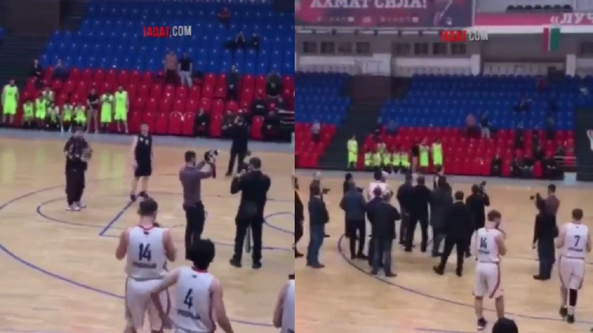 Kadyrow pojawił się na meczu koszykówki.