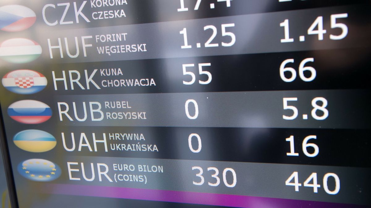 Na zdjęciu gdański kantor, który nie wykupuje ukraińskich hrywien