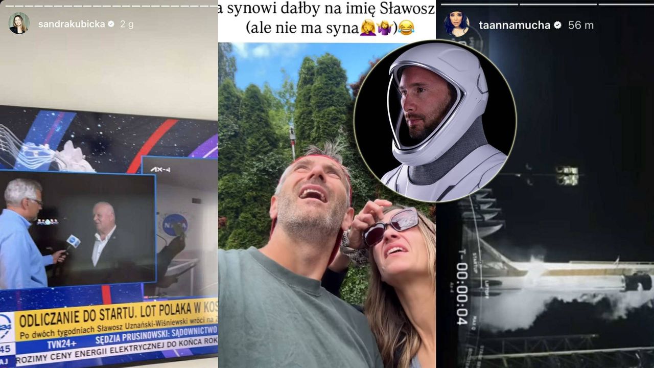 Sławosz Uznański w kosmosie. Gwiazdy reagują: Korwin-Piotrowska, Kubicka, Mucha i inni