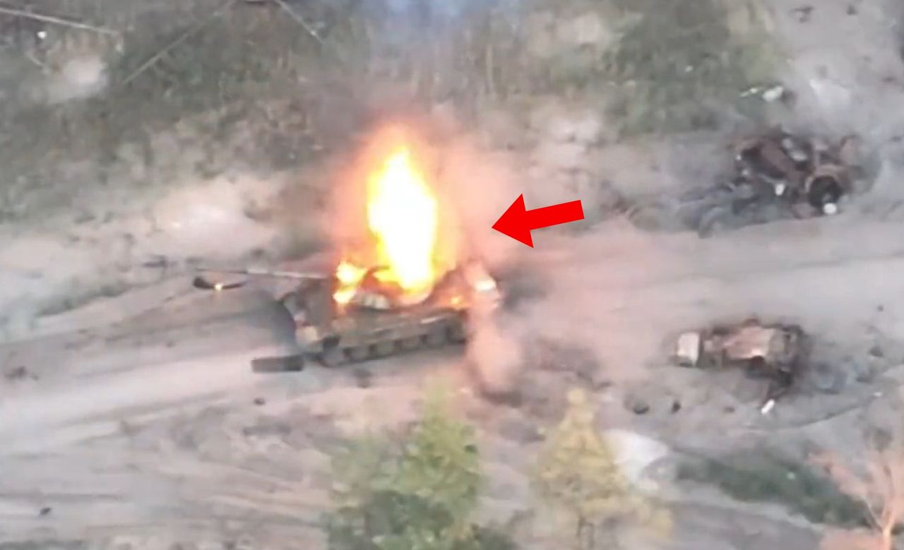 Zniszczenie czołgu T-72B3.