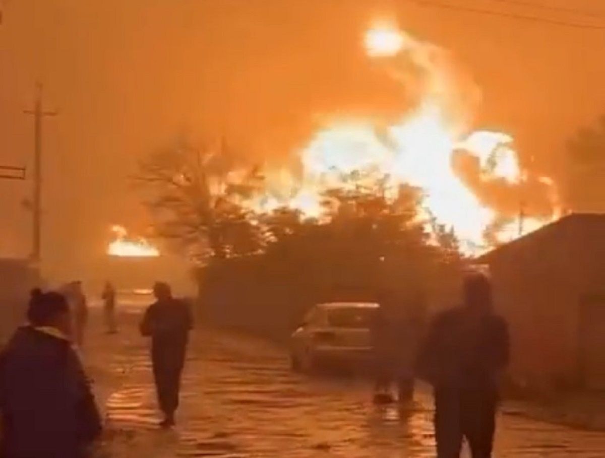 Ogromny pożar w Szachtarsku