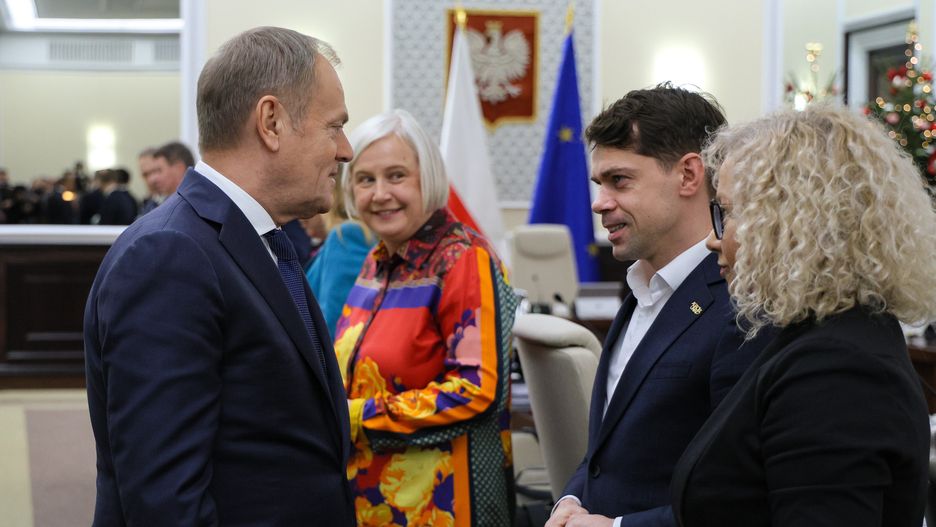 Michał Kołodziejczak podczas posiedzenia rządu