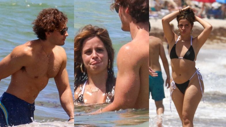 Camila Cabello bawi się na plaży z tajemniczym przystojniakiem