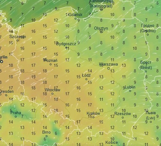 Pogoda. Temperatura w najcieplejszym momencie dnia w środę