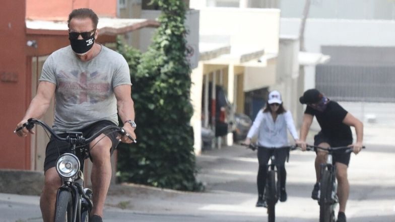 Katherine Schwarzenegger i Chris Pratt na rowerowej wycieczce z Arnoldem Schwarzeneggerem