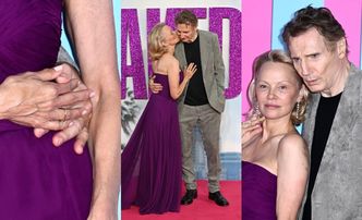 CZUŁOŚCI Pameli Anderson i Liama Neesona na premierze "Nagiej broni" w Londynie