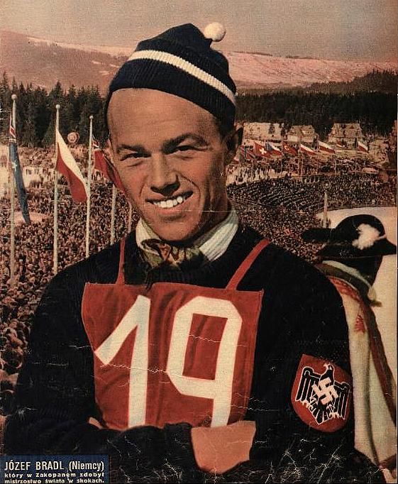 Josef Bradl na mistrzostwach świata w Zakopanem w 1939 r. źródło: domena publiczna