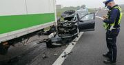 Wypadek na A1. Auto wjechało w tira. Nie żyje kobieta