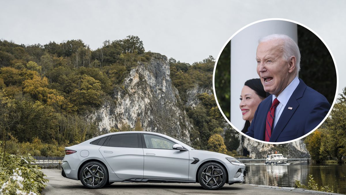 Elektryczny samochód BYD Seal i prezydent USA Joe Biden