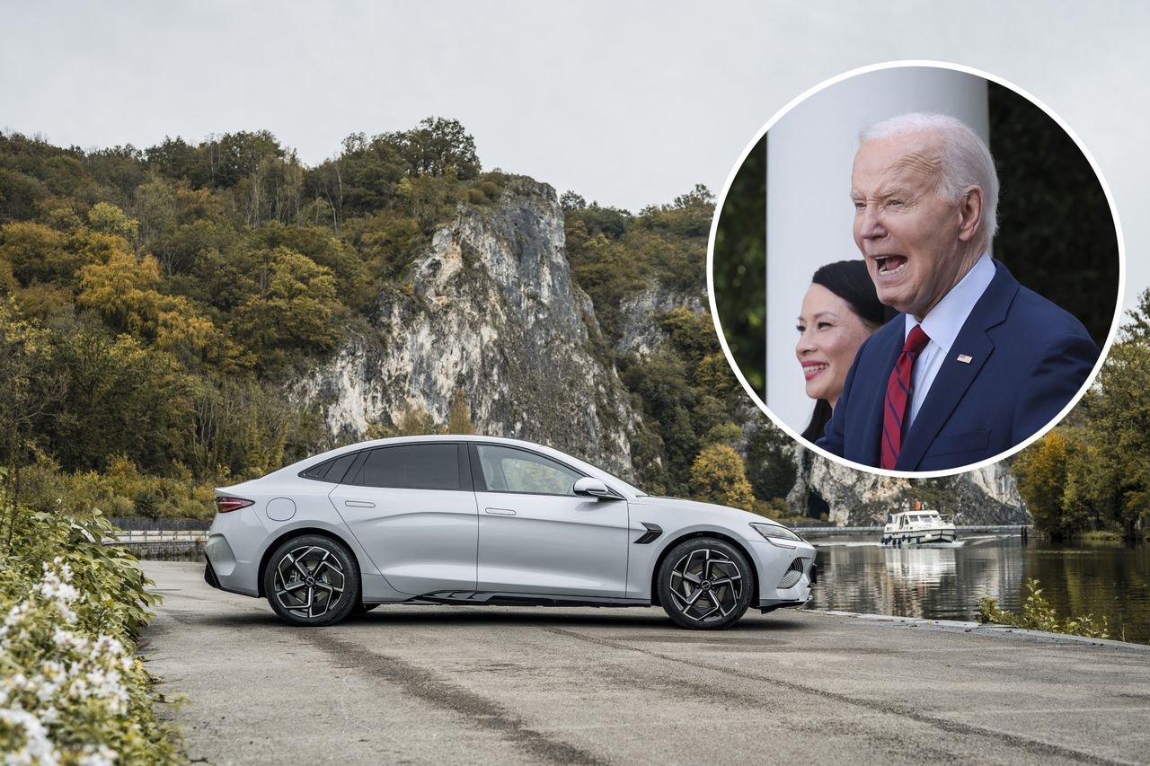 Elektryczny samochód BYD Seal i prezydent USA Joe Biden