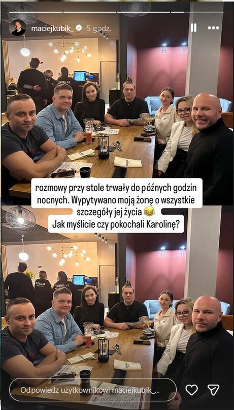 Maciej Kubik ze "Ślubu..." o Karolinie 