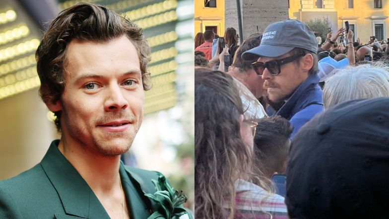 Wmieszany w tłum wiernych Harry Styles w czapce z napisem "techno is my boyfriend" obserwował w Watykanie wybór nowego papieża