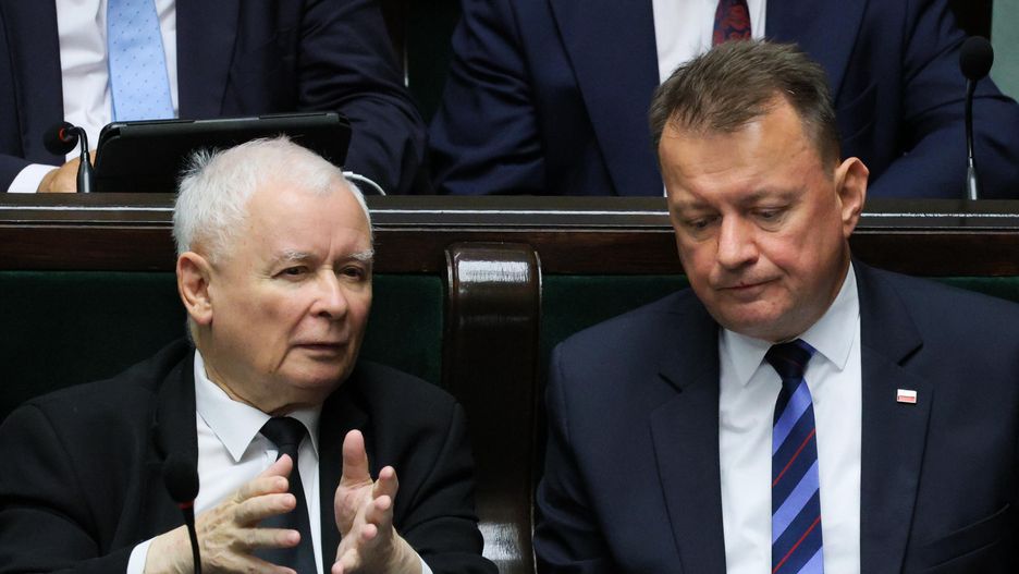 Jarosław Kaczyński i Mariusz Błaszczak - prezes i wiceprezes PiS