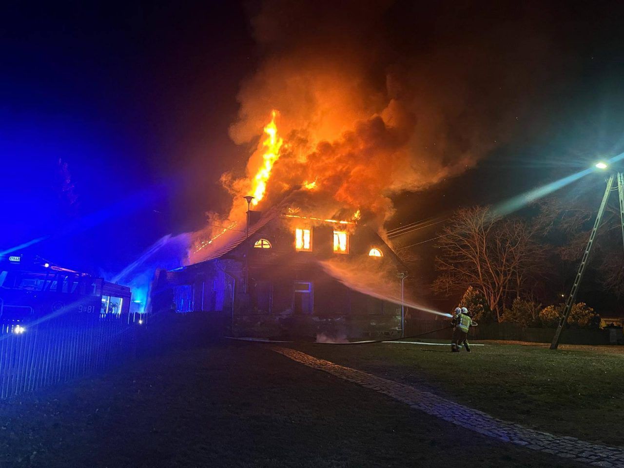Pożar plebanii w Gądkowie Wielkim