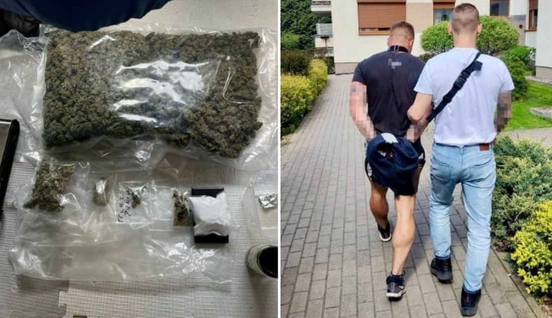 Bydgoska policja zabezpieczyła ponad 1,2 kg narkotyków. Zatrzymano 23-latka