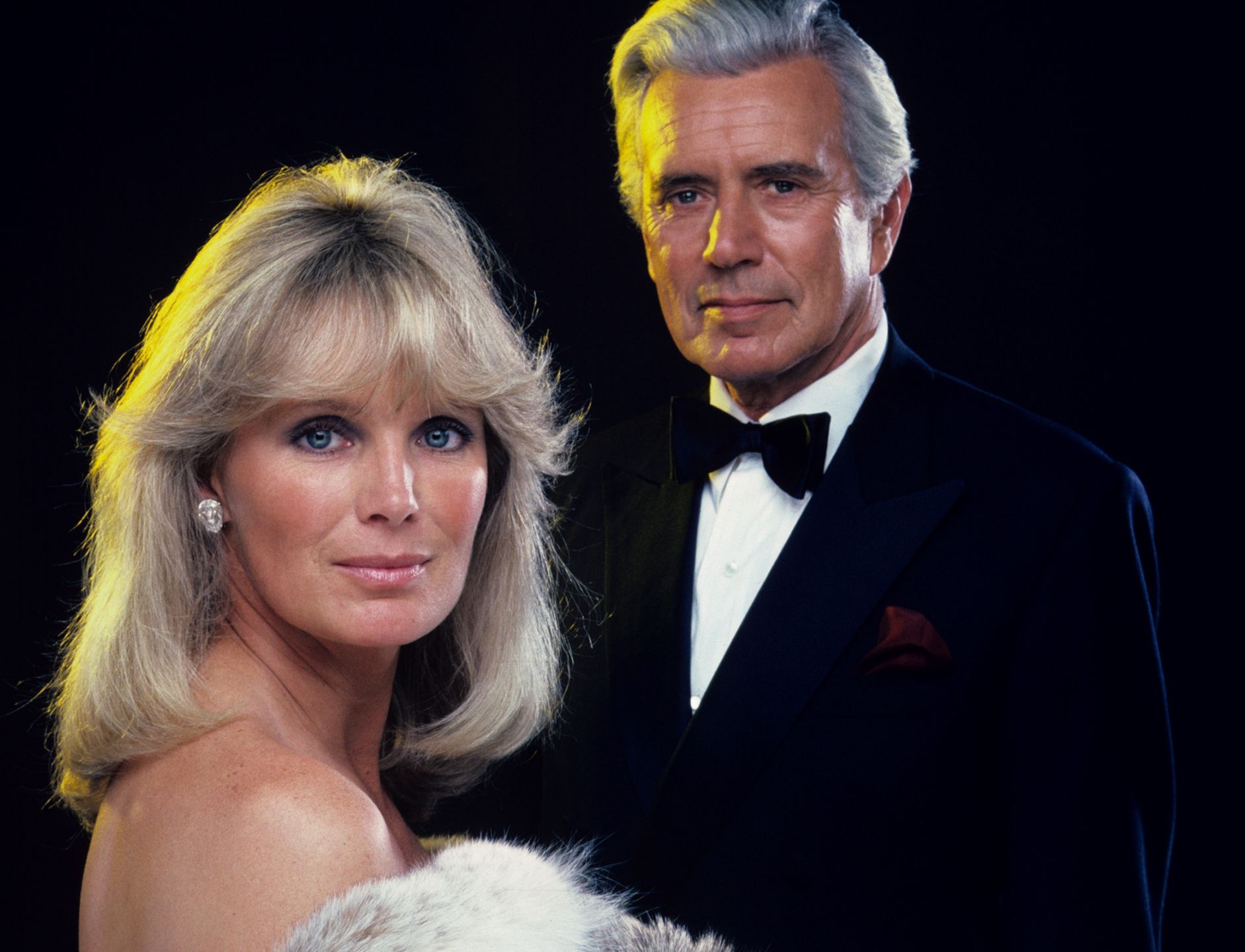 DYNASTYUNITED STATES - DECEMBER 06:  DYNASTY - gallery - Season One - 12/6/80, Linda Evans (Krystle Carrington), John Forsythe (Blake Carrington),  (Photo by Jim Britt/Disney General Entertainment Content via Getty Images)Jim Britt
