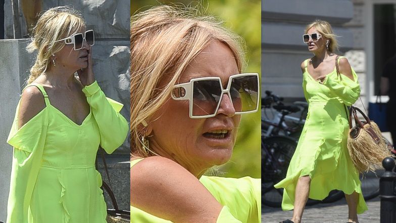 Monika Olejnik w sukience z sieciówki i laczkach Chanel