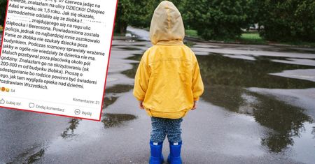 1,5-roczny chłopiec błąkał się po ulicy na Białołęce. Nikt nie zauważył, że wyszedł ze żłobka