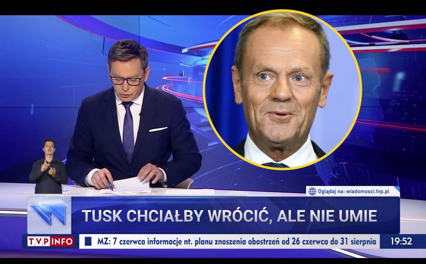 Cztery dni "für Deutschland" w "Wiadomościach". Fiksacja TVP na temat Tuska