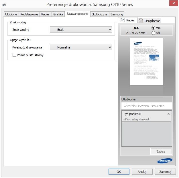 Samsung Xpress SL-C410W właściwości drukarki 5