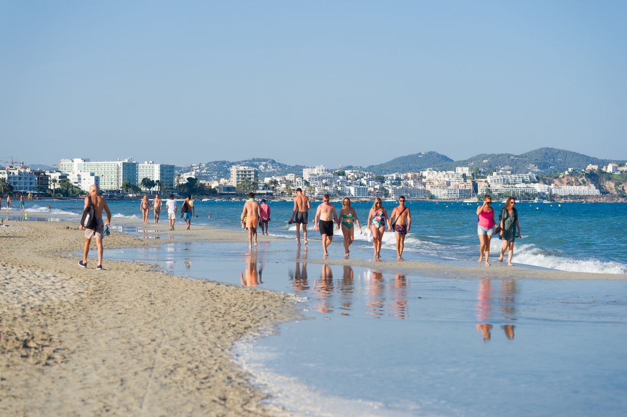 Playa d'en Bossa in Ibiza, Balearic Islands, Spain