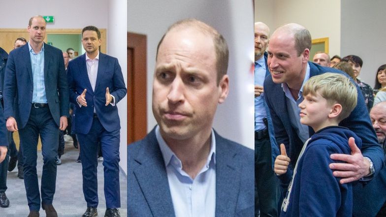 Książę William w ośrodku dla uchodźców w Warszawie