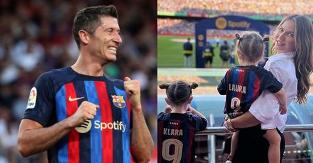 Klara i Laura Lewandowskie w koszulkach FC Barcelona "przejęły" murawę stadionu po meczu (ZDJĘCIA)