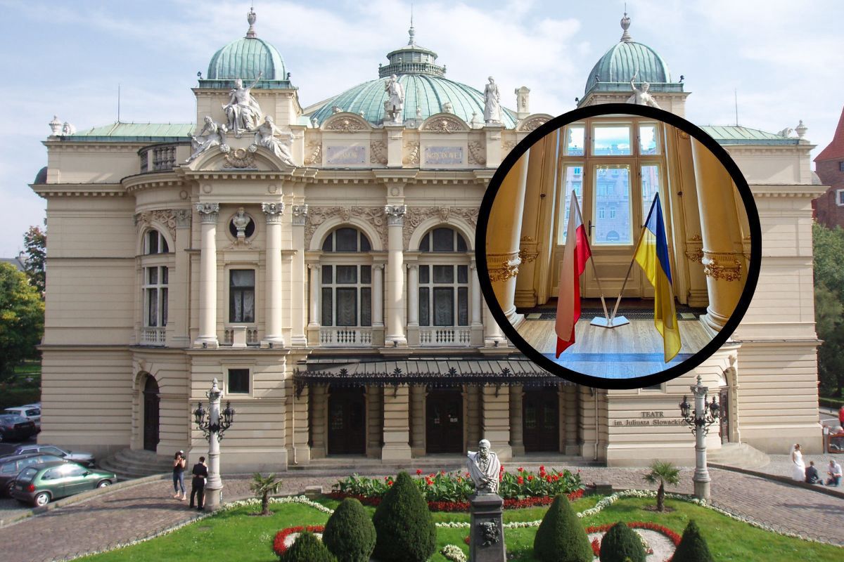 Teatr Słowackiego w Krakowie przenosi flagę Ukrainy