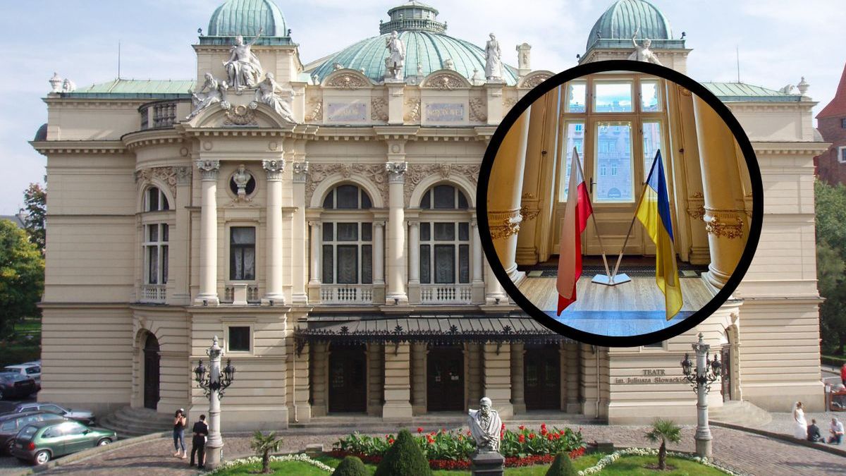 Teatr Słowackiego w Krakowie przenosi flagę Ukrainy