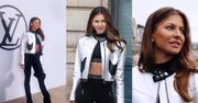 Anna Lewandowska w kurtce MOTOCYKLOWEJ podbija pokaz Louis Vuitton. Modna? (ZDJĘCIA)