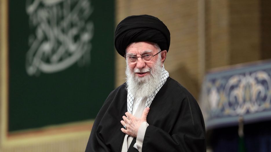 TEHRAN, IRAN - OCTOBER 02: (----EDITORIAL USE ONLY  MANDATORY CREDIT - 'IRANIAN LEADER PRESS OFFICE / HANDOUT' - NO MARKETING NO ADVERTISING CAMPAIGNS - DISTRIBUTED AS A SERVICE TO CLIENTS----) Iran's Supreme Leader, Ayatollah Ali Khamenei greets crowd during a program held following the killing of Hezbollah leader Hassan Nasrallah in an Israeli attack and subsequent Iranian strikes at the Imam Khomeini Husseiniyah in Tehran, Iran on October 02, 2024. (Photo by Iranian Leader Press Office/Handout/Anadolu via Getty Images)