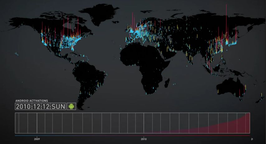 Historia aktywacji Androidów od października 2008 do dziś [wideo]