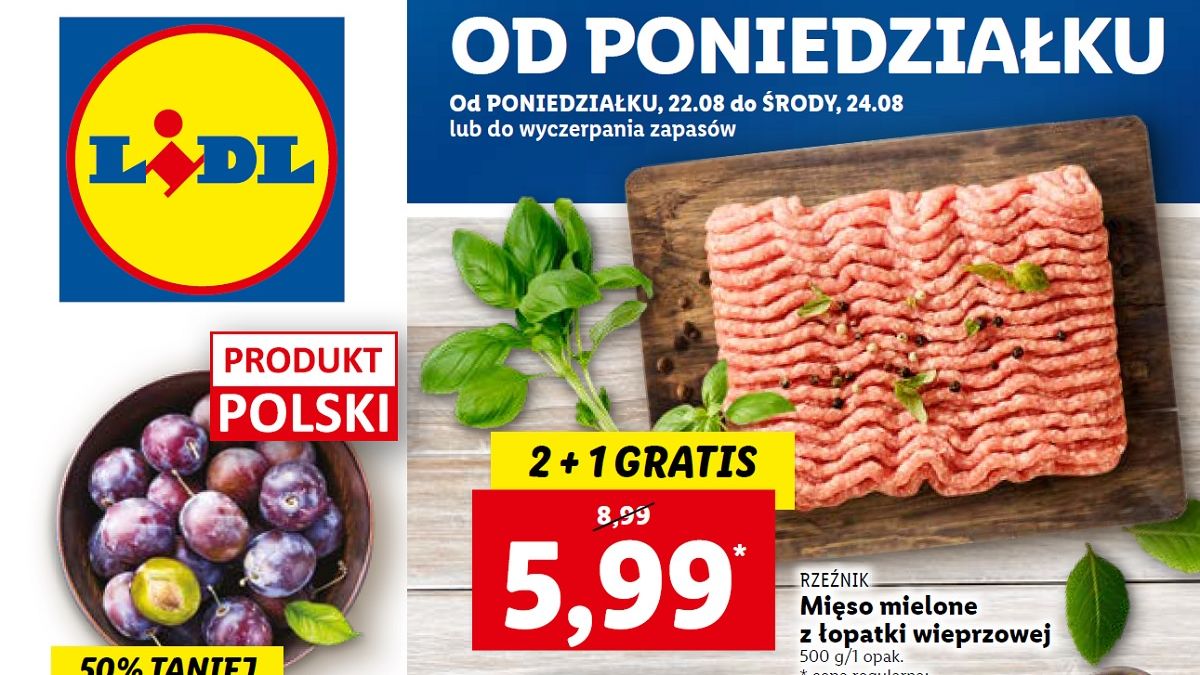 Lidl gazetka od 22.08 22 - poniedziałku 22 sierpnia