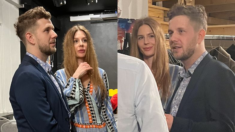 Antoni Królikowski i Izabela na wernisażu 