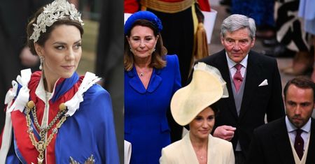 Pippa Middleton w towarzystwie rodziców i brata bryluje na koronacji króla Karola III i królowej Camilli. Jak wypadła? (ZDJĘCIA)