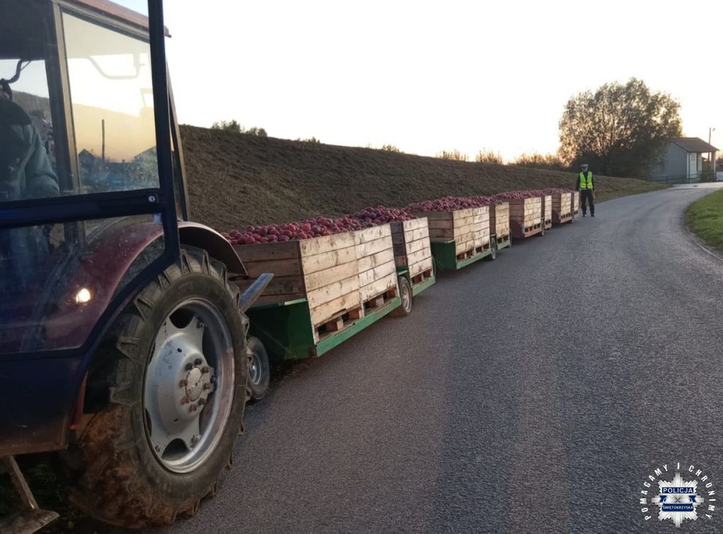Łukowiec: 32-latka ciągnęła cztery wózki sadownicze. Policja przerwała jazdę
