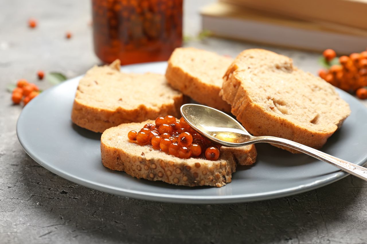 Bread with rowanberry jam